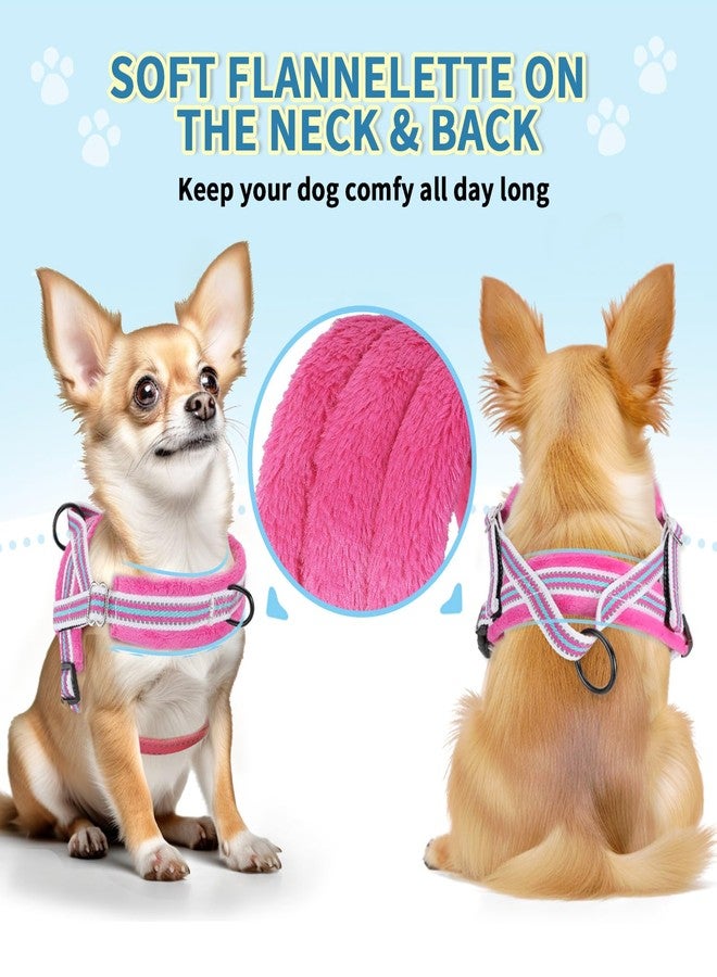 Lukovee No Pull Dog Harness and Leash Set, Soft Padded Small Dog Harness, Neck & Chest Adjustable Reflective Vest Puppy Harness with 4ft Lightweight Anti-Twist Dog Leash for Small Dogs (XXS, Fuschia) - Image 5